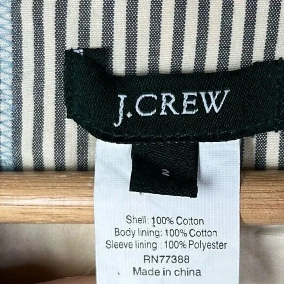 J. Crew Gray & Cream Seersucker Schoolboy Two Button Blazer 2 - Picture 3 of 3